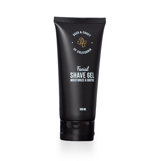 Occasion Gallery Clear Color Deer & Croft Moisturize and Soothe 100 ml Shave Gel in Plastic Tube.  2.5 L x 1.5 W x 5.5 H in.