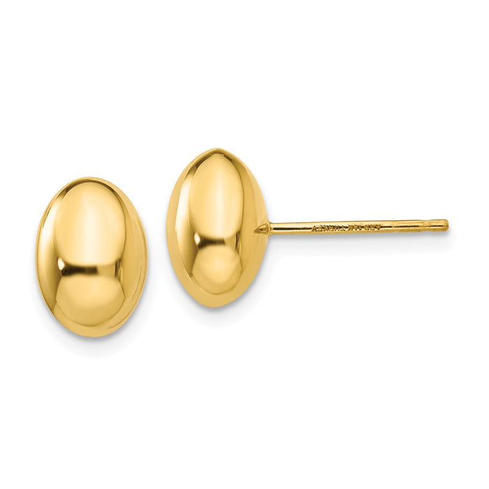 Million Charms 14k Yellow Gold Gold Polished Post Earrings, 10mm x 10mm