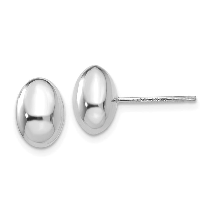 Million Charms 14K White Gold Polished Post Earrings, 10mm x 10mm