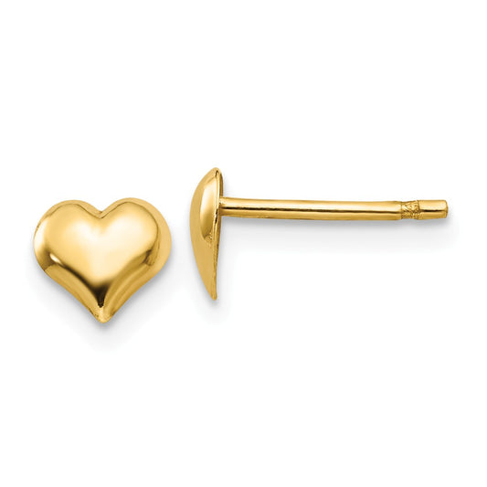 Million Charms 14k Yellow Gold Heart Earrings, 5mm x 5mm