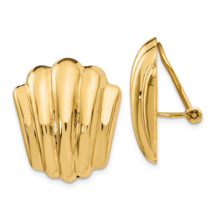 Million Charms 14k Yellow Gold Non-pierced Fancy Earrings, 23mm x 20mm
