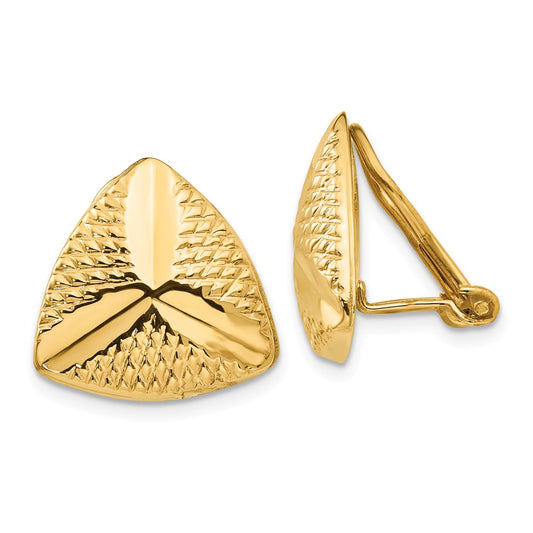 Million Charms 14k Yellow Gold Non-pierced Fancy Earrings, 15mm x 16mm