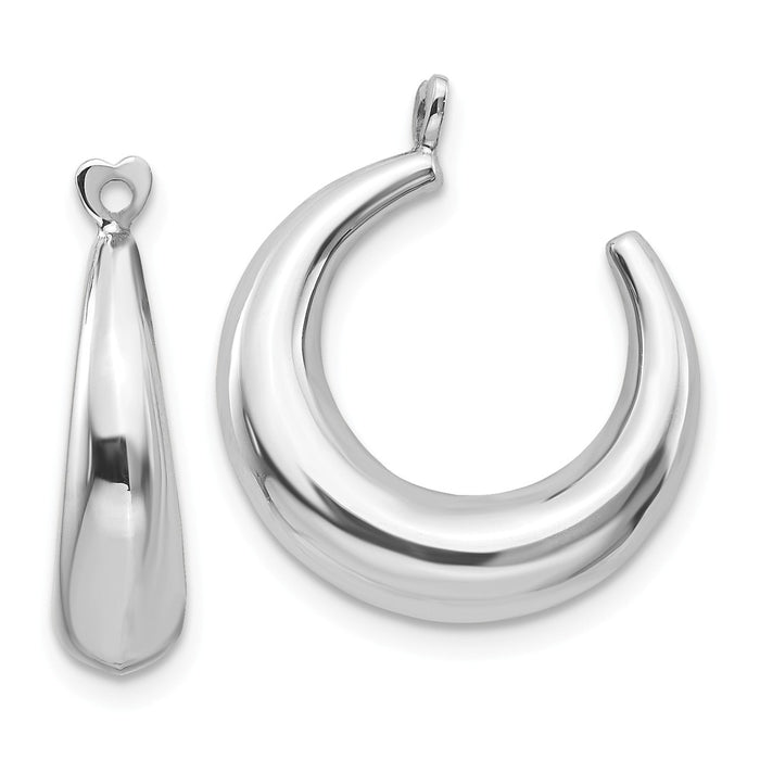 Million Charms 14k White Gold Polished Hoop Earring Jackets, 22mm x 5mm