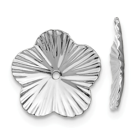 Million Charms 14k White Gold Fancy Earring Jackets, 7mm x 7mm