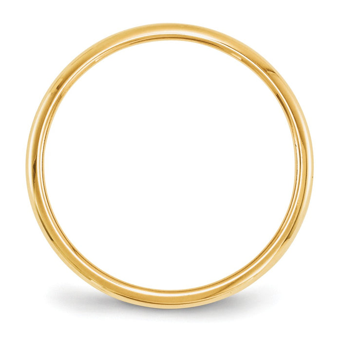 10k Yellow Gold 2mm Half Round Wedding Band Size 9.5