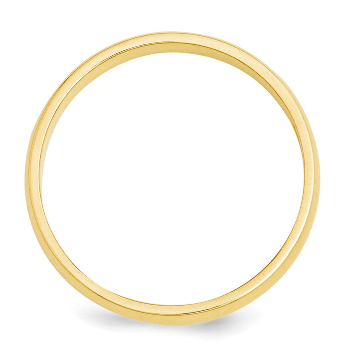 14k Yellow Gold 3mm Half-Round Wedding Band, Size: 5