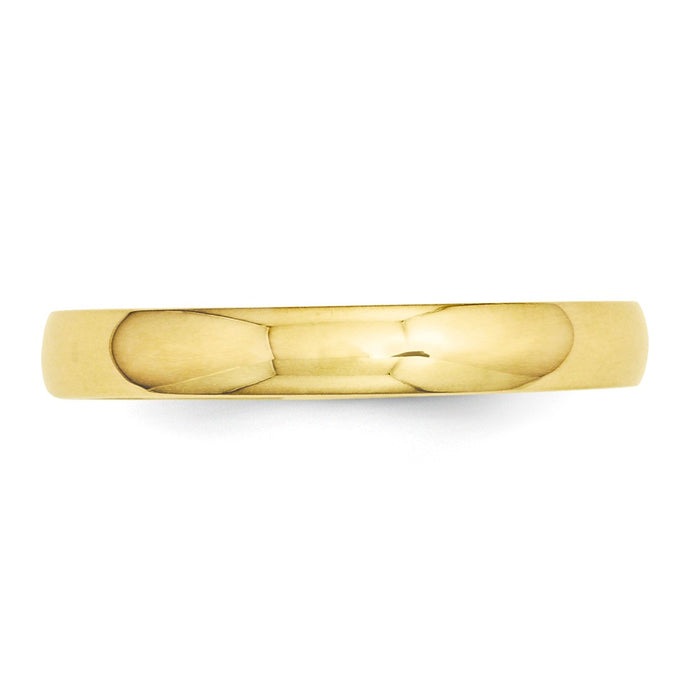 14k Yellow Gold 3mm Half-Round Wedding Band, Size: 10