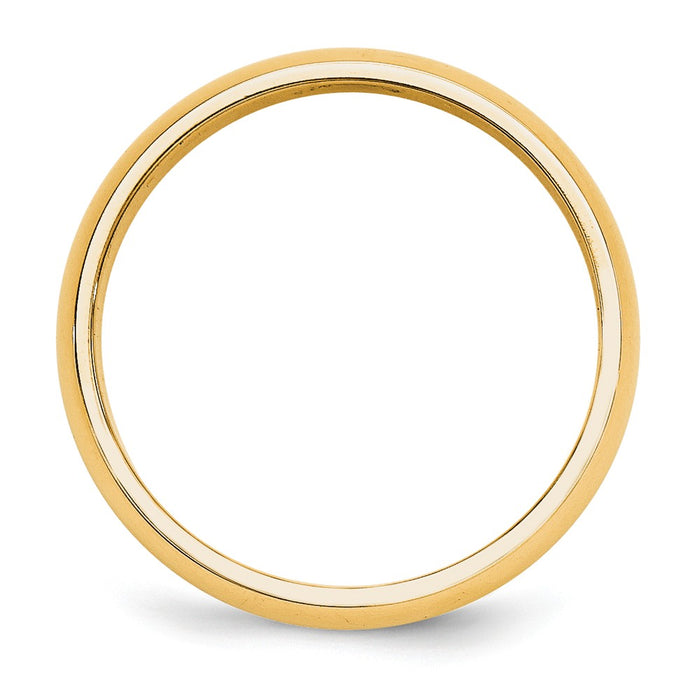 14k Yellow Gold 5mm Half-Round Wedding Band, Size: 5