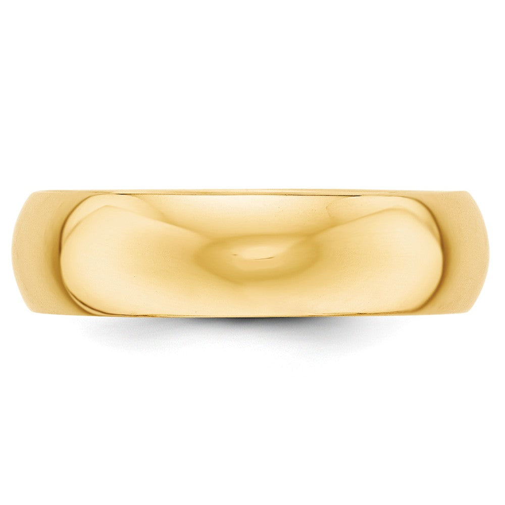 14k Yellow Gold 6mm Half-Round Wedding Band, Size: 9