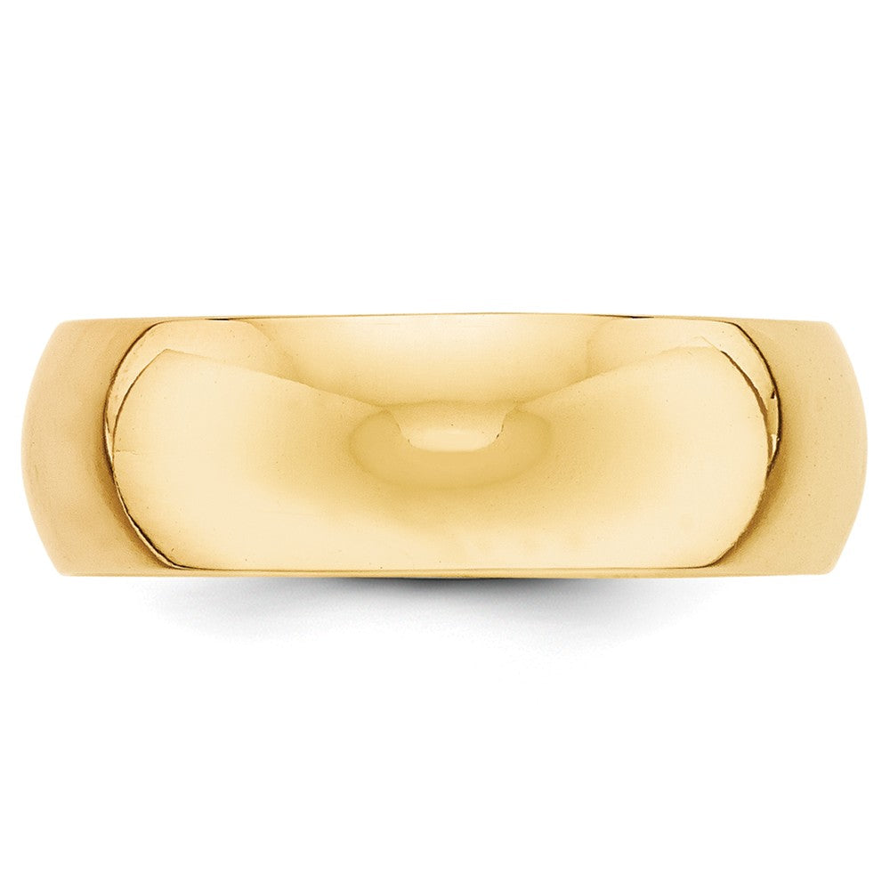 14k Yellow Gold 7mm Half-Round Wedding Band, Size: 8.5