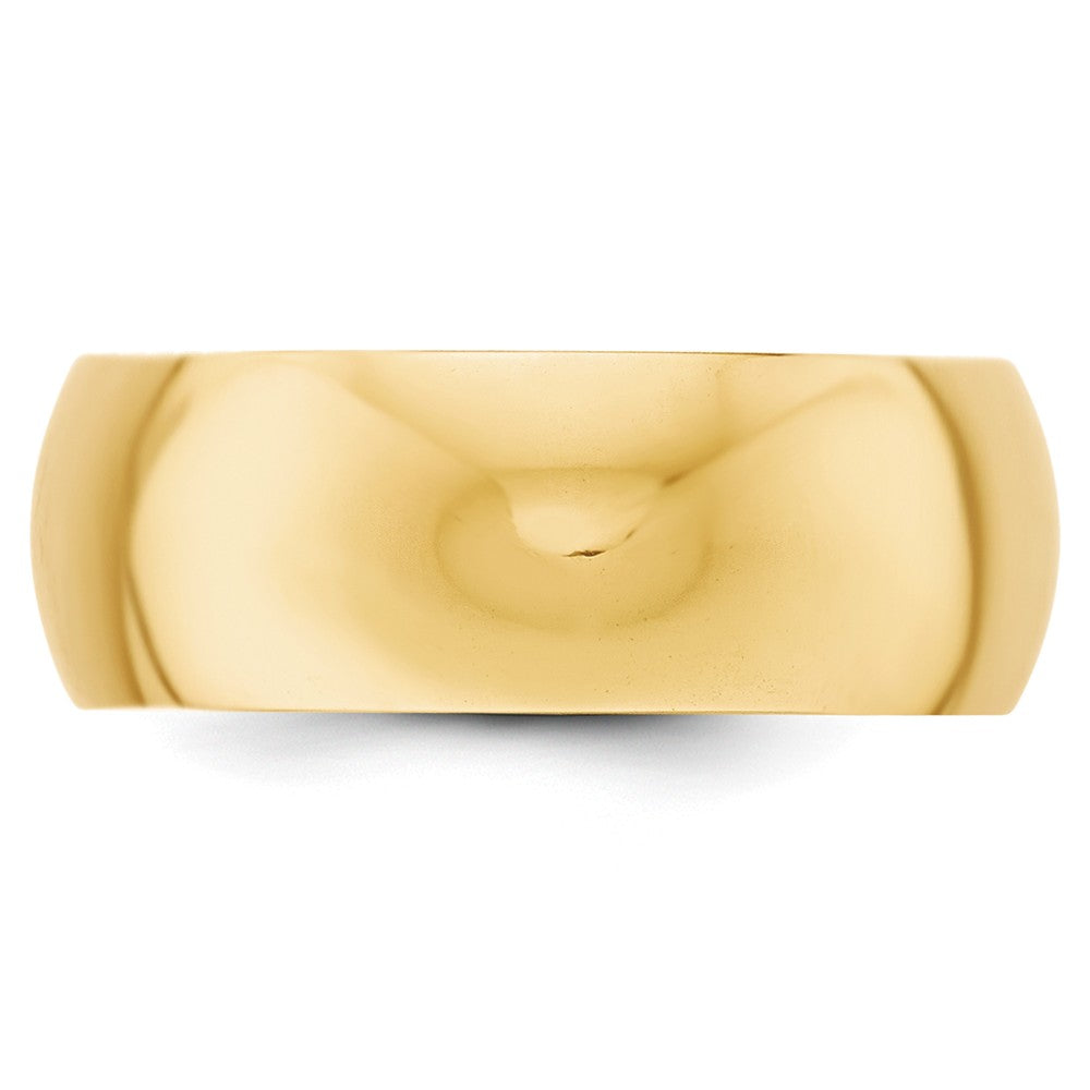 14k Yellow Gold 8mm Half-Round Wedding Band, Size: 10