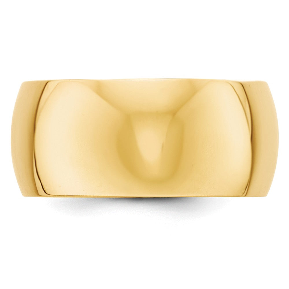 14k Yellow Gold 10mm Half Round Wedding Band Size 10.5
