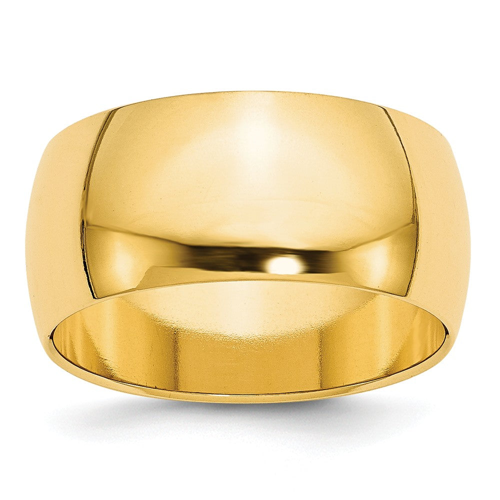 14k Yellow Gold 10mm Half Round Wedding Band Size 13.5