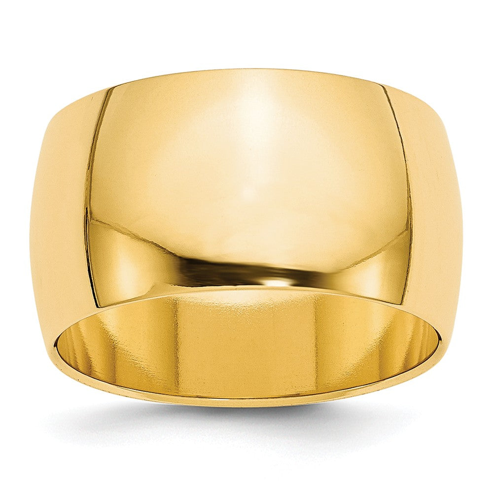 14k Yellow Gold 12mm Half Round Wedding Band Size 7.5