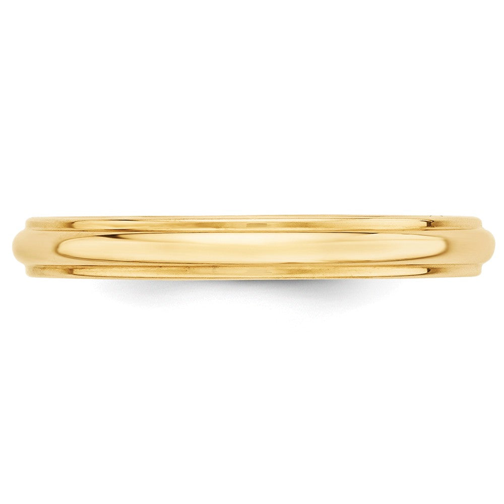 14k Yellow Gold 3mm Half Round with Edge Wedding Band Size 12.5