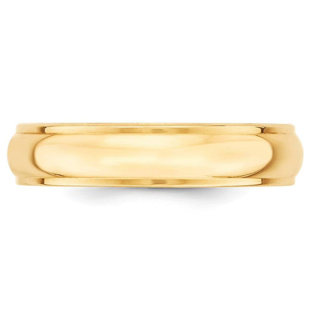 14k Yellow Gold 5mm Half Round with Edge Wedding Band Size 8.5