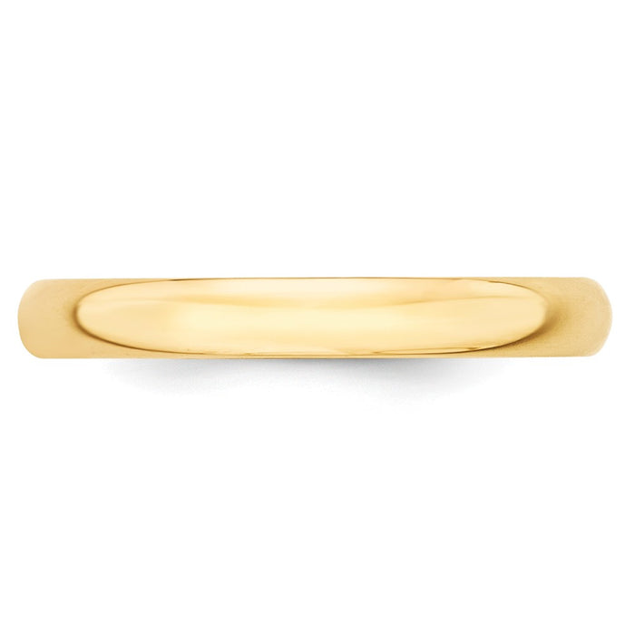 14k Yellow Gold 3mm LTW Half Round Wedding Band Size 13.5