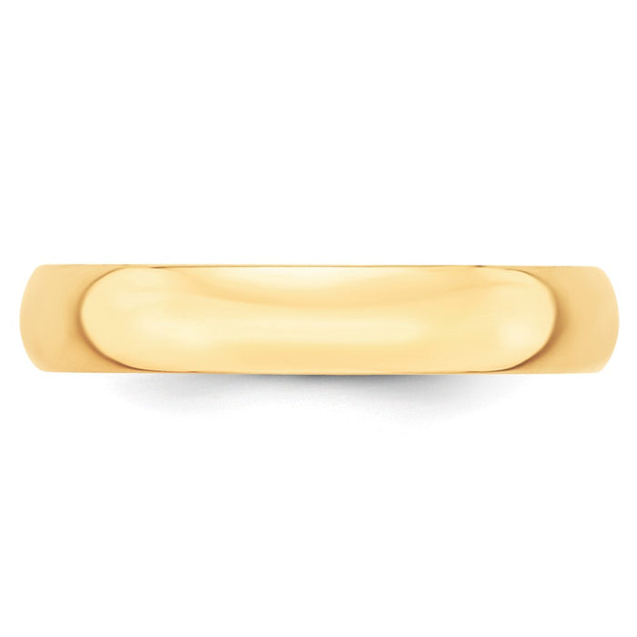 14k Yellow Gold 4mm LTW Half Round Wedding Band Size 6