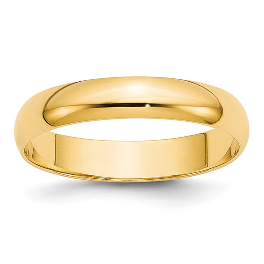 14k Yellow Gold 4mm LTW Half Round Wedding Band Size 6