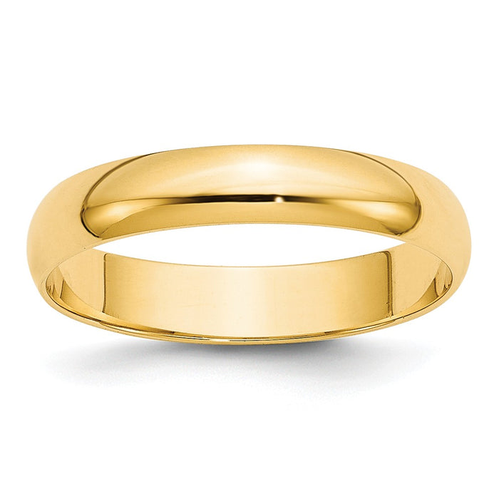 14k Yellow Gold 4mm LTW Half Round Wedding Band Size 13