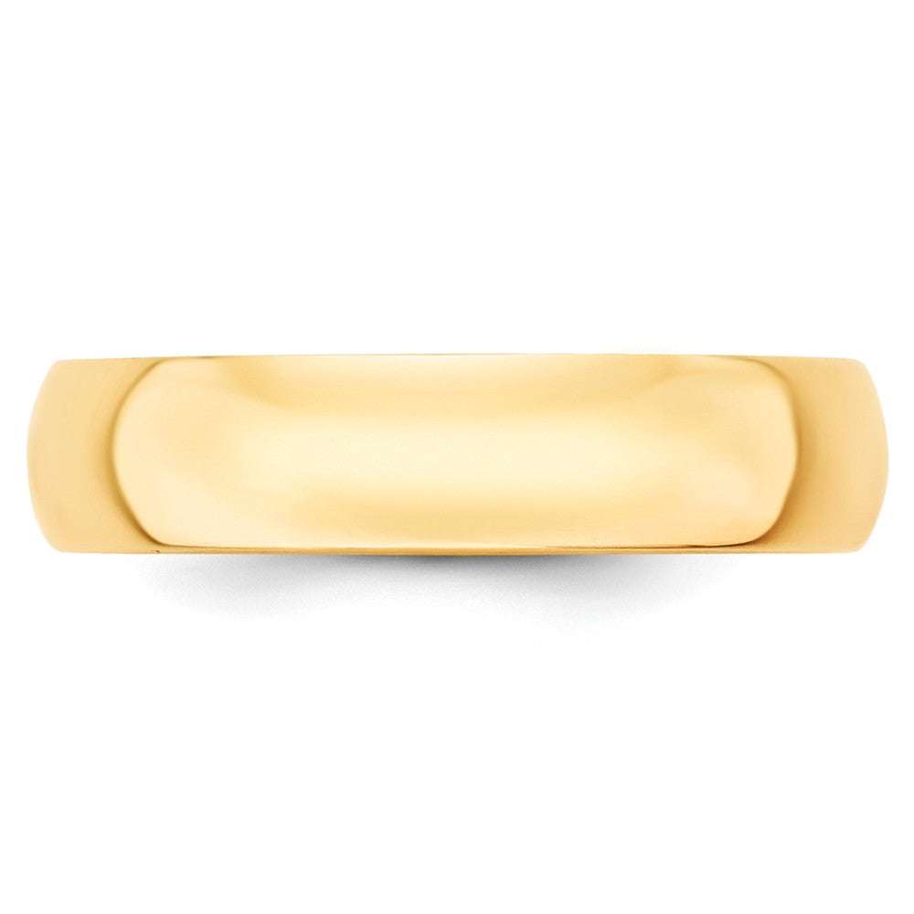 14k Yellow Gold 5mm LTW Half Round Wedding Band Size 5.5