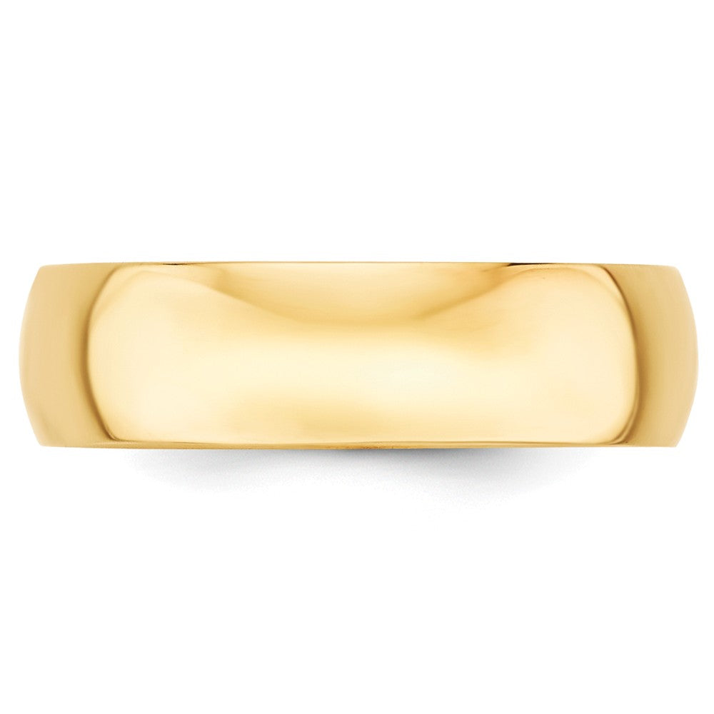 14k Yellow Gold 6mm LTW Half Round Wedding Band Size 6.5
