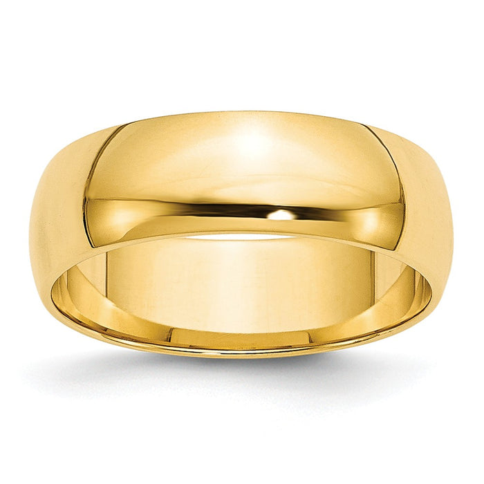 14k Yellow Gold 6mm LTW Half Round Wedding Band Size 4.5