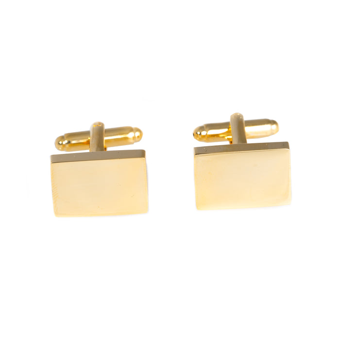 Occasion Gallery Gold Color Gold Plated Rectangular Cufflinks. 0.75 L x 0.5 W x 1 H in.