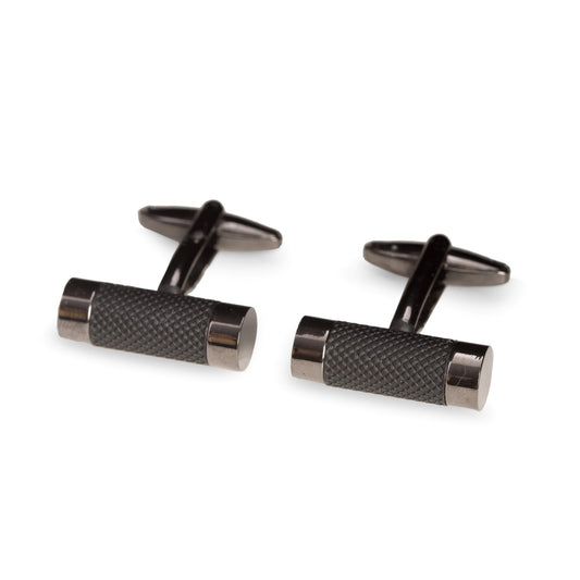 Occasion Gallery Gunmetal Color Gunmetal Finished Round Bar Cufflinks. 1 L x 0.25 W x 1 H in.