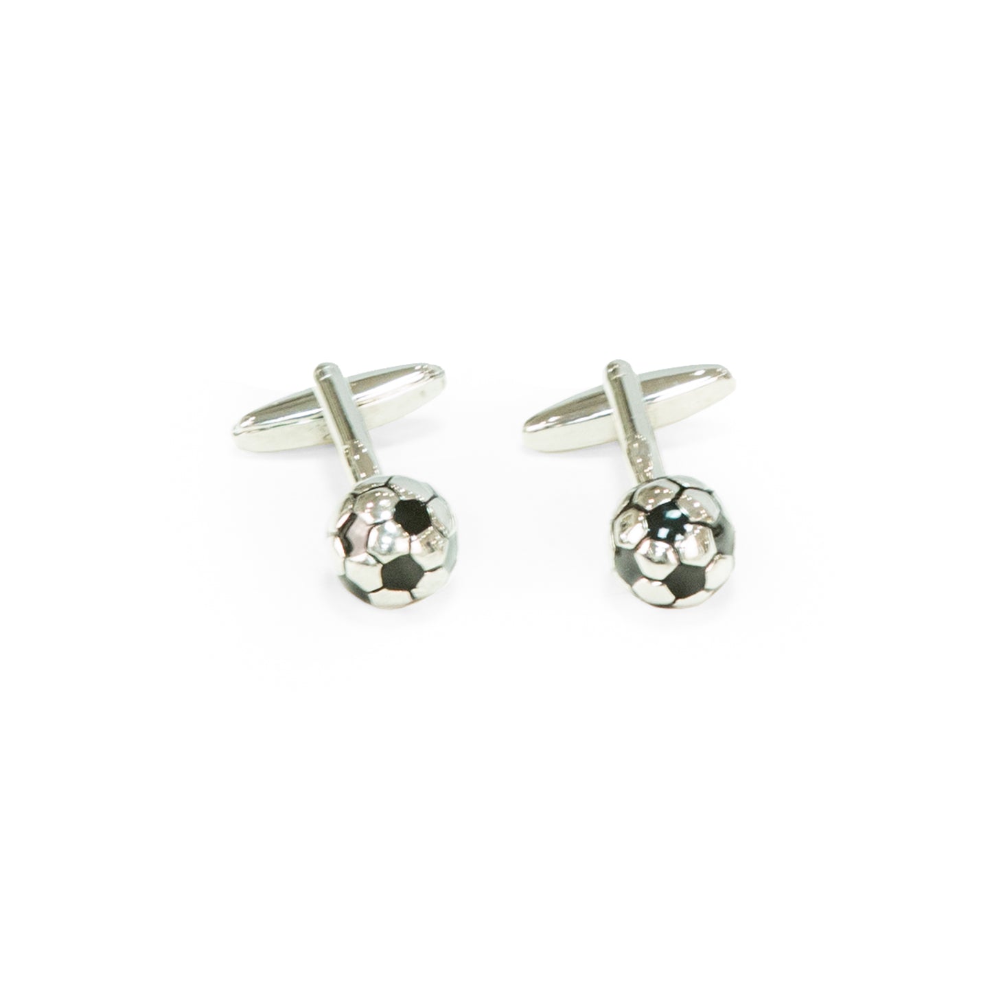 Occasion Gallery Black/silver Color Rhodium Plated Soccer Ball Cufflinks 0.75 L x 1 W x  H in.