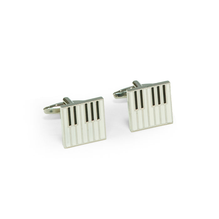 Occasion Gallery Black/White/silver Color Rhodium Plated Piano Keyboard Cufflinks 0.75 L x 1 W x  H in.