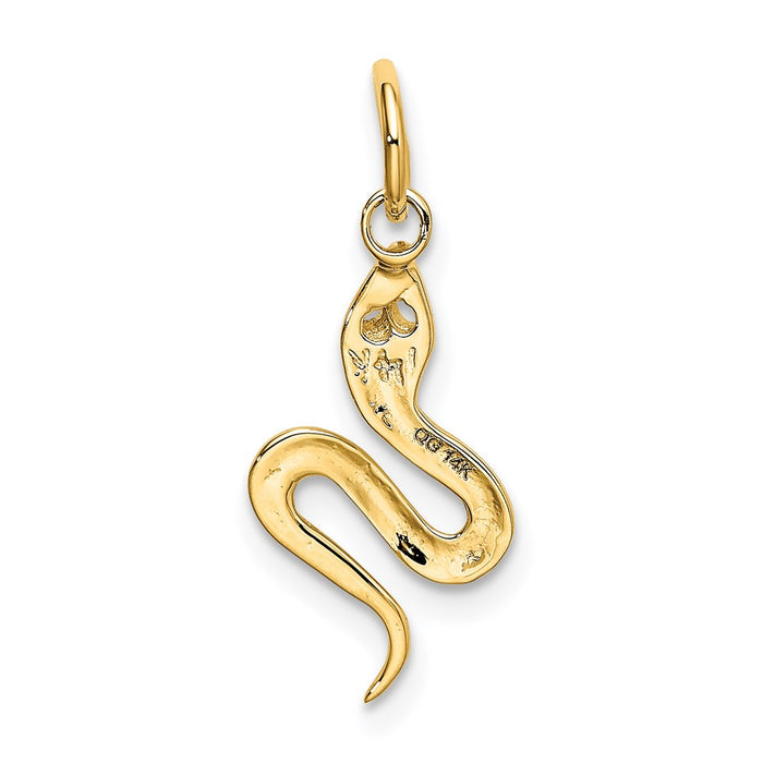 Million Charms 14K Yellow Gold Themed Solid Polished Snake Charm