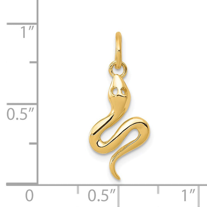 Million Charms 14K Yellow Gold Themed Solid Polished Snake Charm