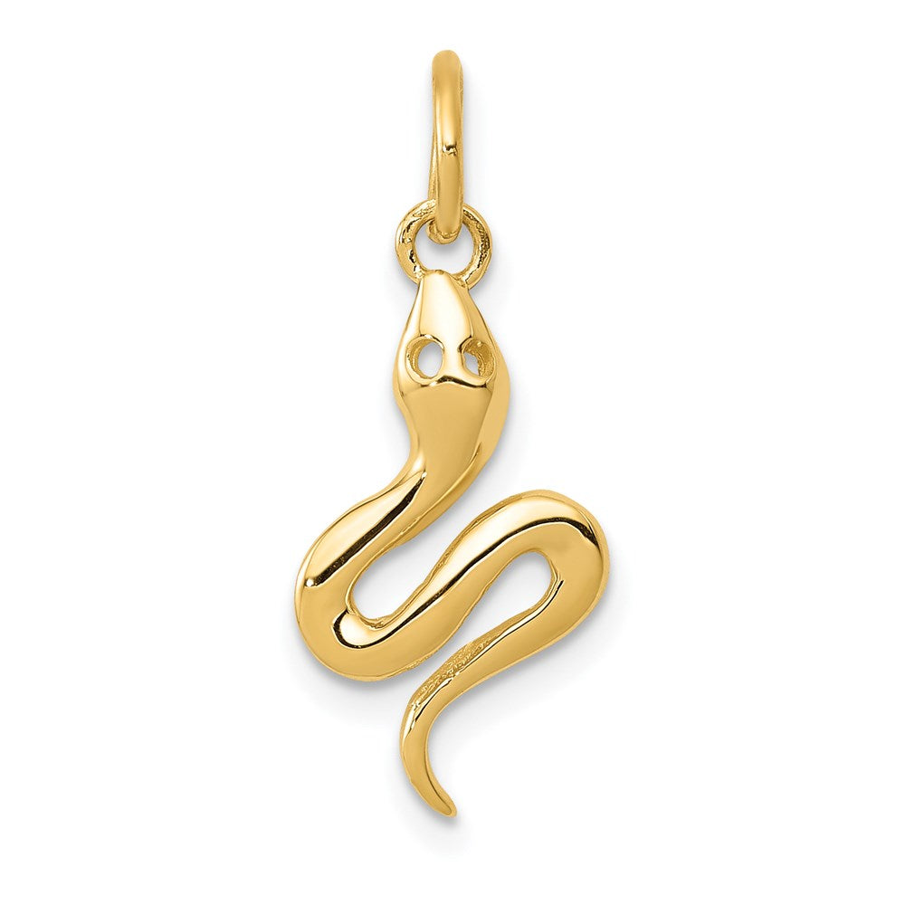 Million Charms 14K Yellow Gold Themed Solid Polished Snake Charm