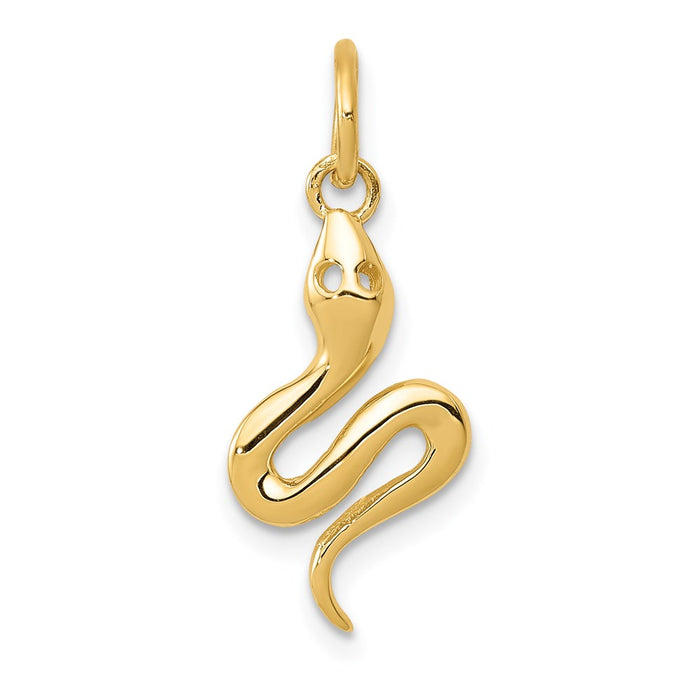 Million Charms 14K Yellow Gold Themed Solid Polished Snake Charm