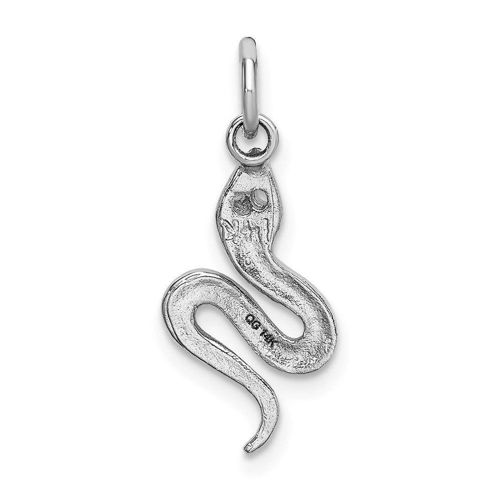 Million Charms 14K White Gold Themed Solid Polished Snake Charm