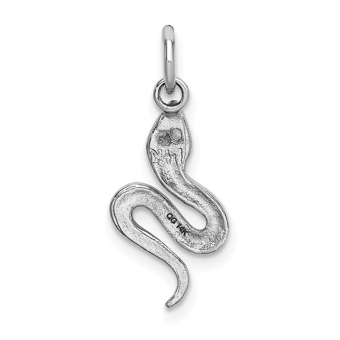 Million Charms 14K White Gold Themed Solid Polished Snake Charm