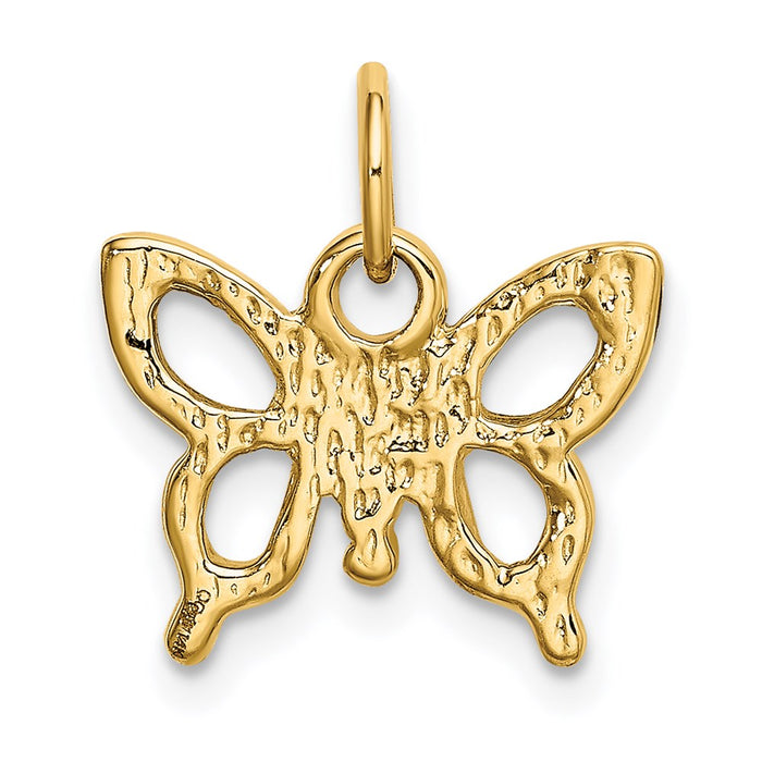 Million Charms 14K Yellow Gold Themed Solid Polished Butterfly Charm