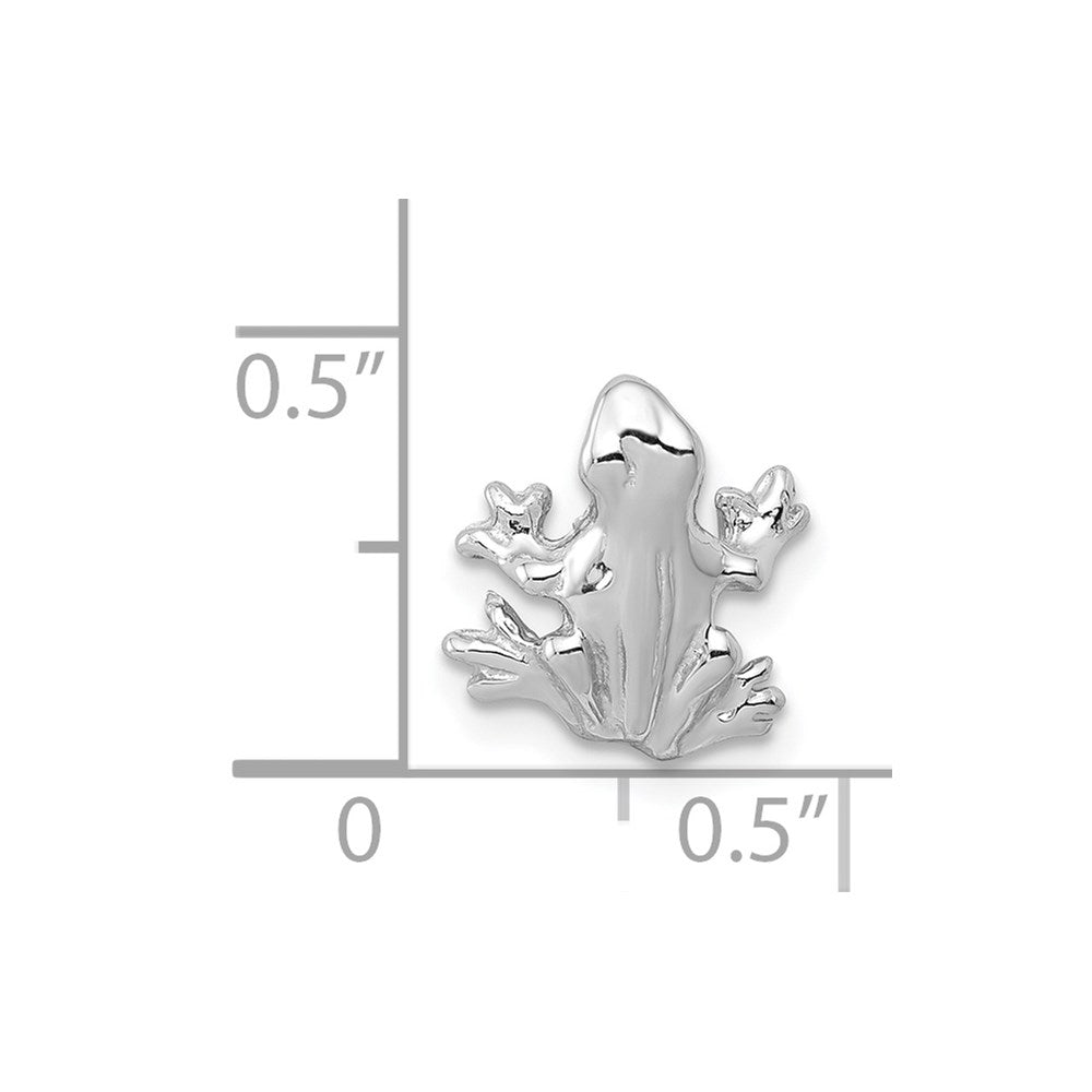 Million Charms 14K White Gold Themed Solid Polished 3-Dimensional Frog Charm
