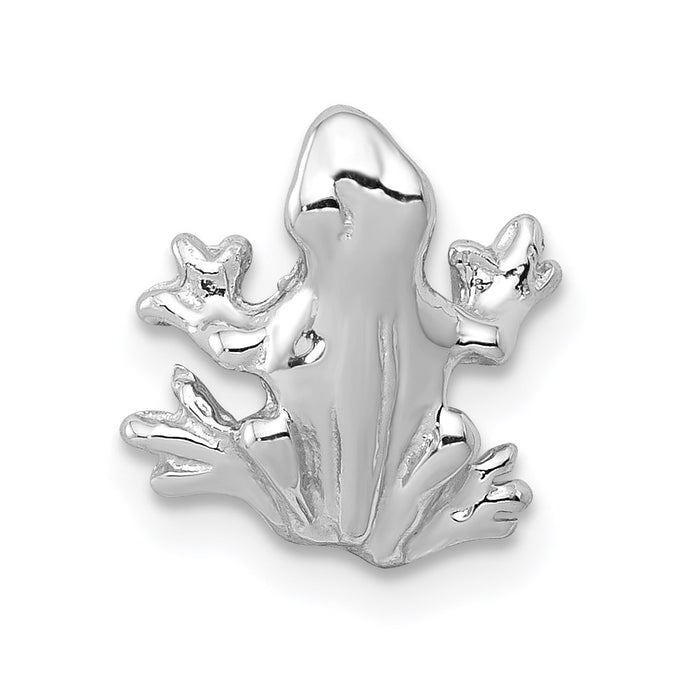 Million Charms 14K White Gold Themed Solid Polished 3-Dimensional Frog Charm