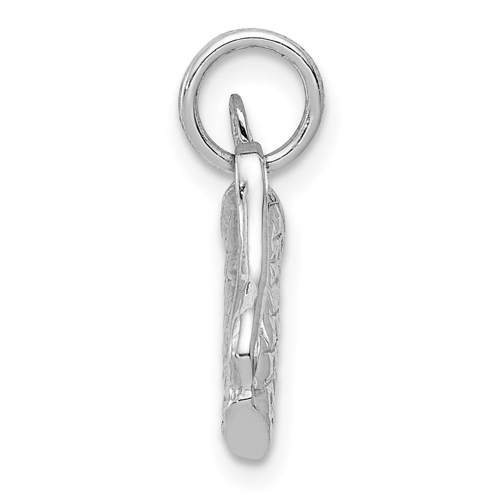 Million Charms 14K White Gold Themed Solid Polished 3-D Sports Golf Bag/Clubs Charm
