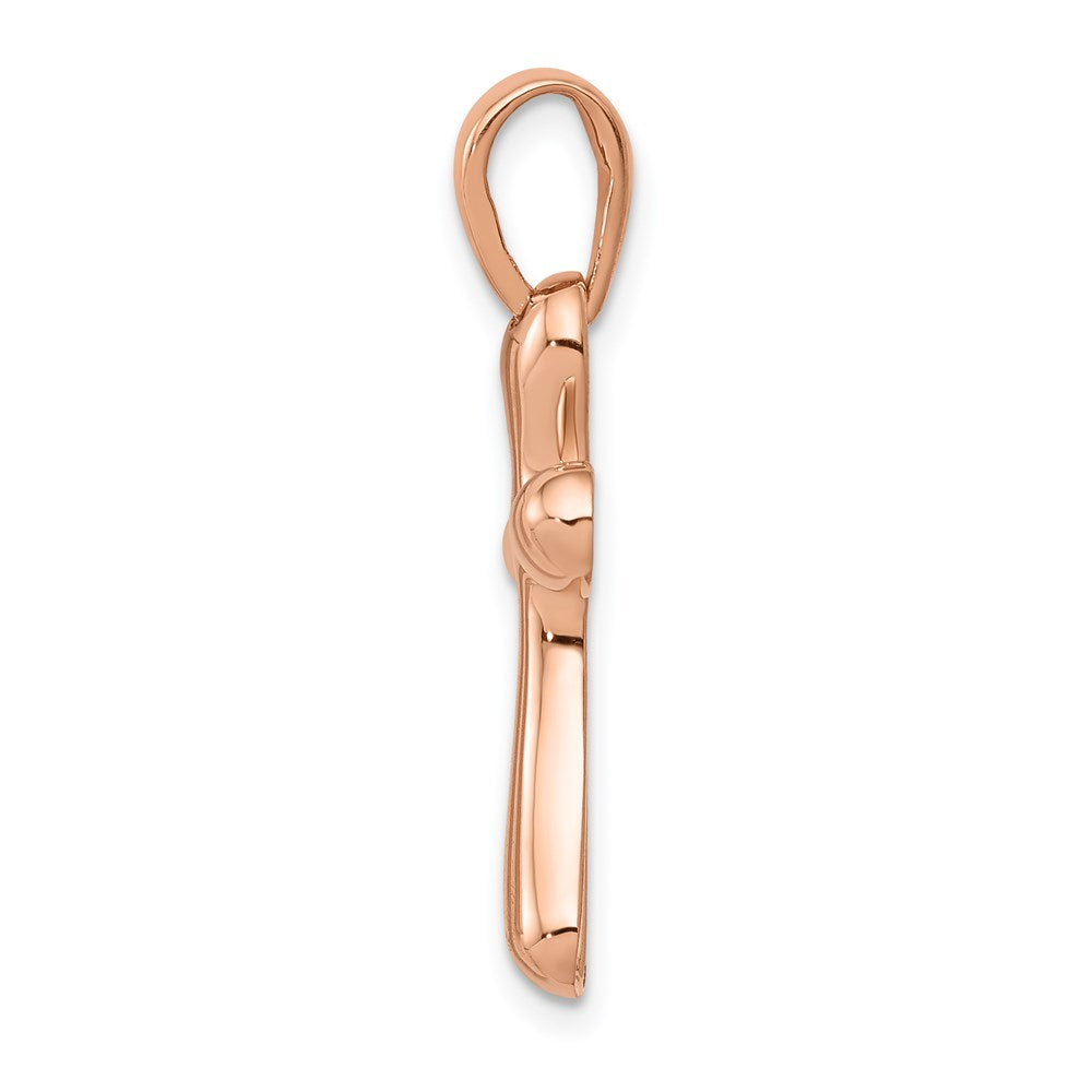 Million Charms 14K Rose Gold Themed Freeform Relgious Cross Pendant