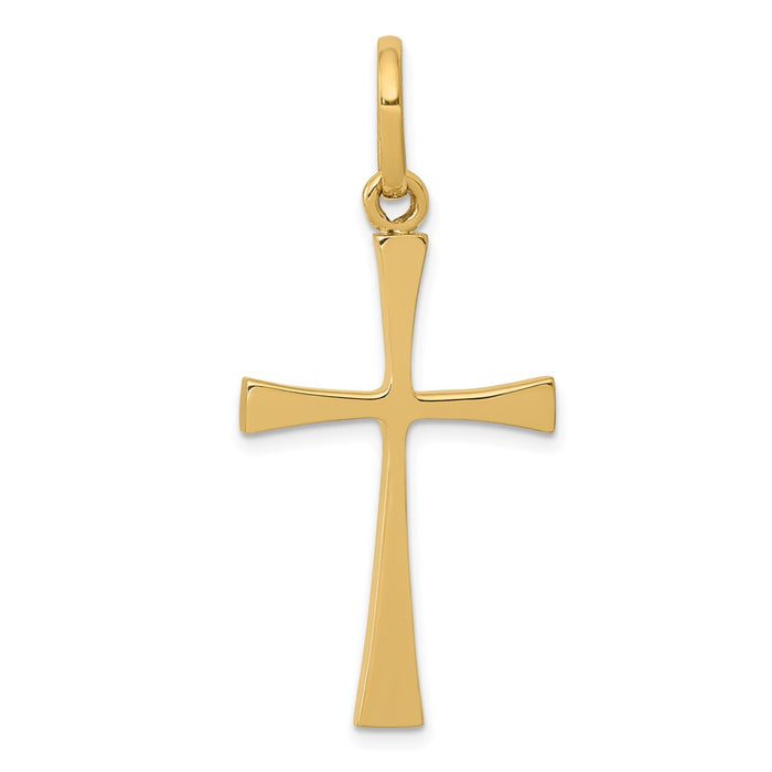 Million Charms 14K Yellow Gold Themed Polished Relgious Cross Pendant