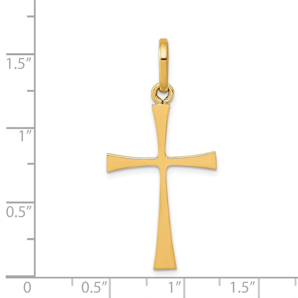 Million Charms 14K Yellow Gold Themed Polished Relgious Cross Pendant
