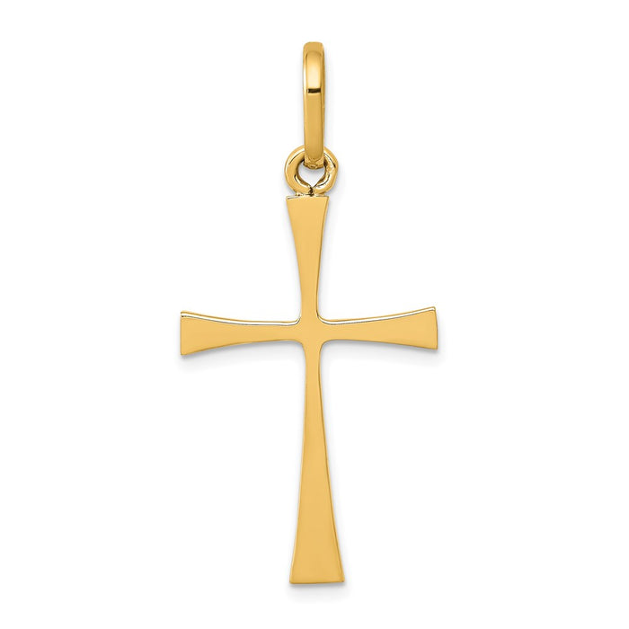 Million Charms 14K Yellow Gold Themed Polished Relgious Cross Pendant