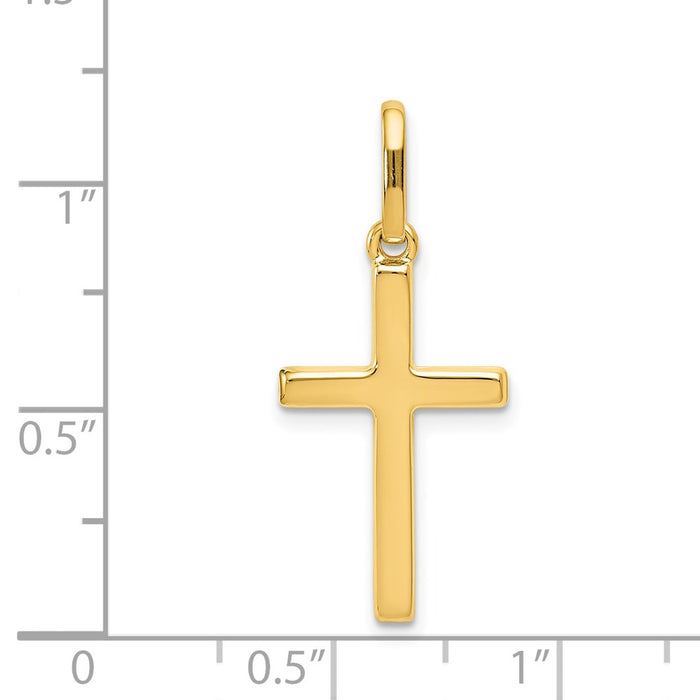 Million Charms 14K Yellow Gold Themed Hollow Relgious Cross Pendant