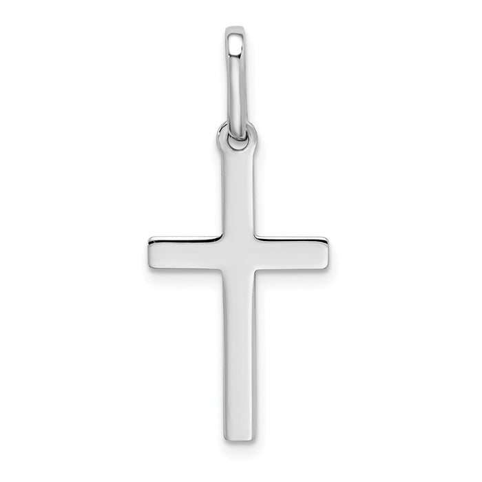 Million Charms 14K White Gold Themed Hollow Relgious Cross Pendant