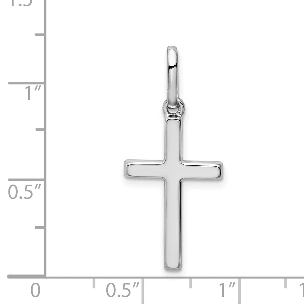 Million Charms 14K White Gold Themed Hollow Relgious Cross Pendant