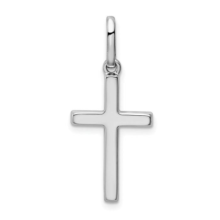 Million Charms 14K White Gold Themed Hollow Relgious Cross Pendant