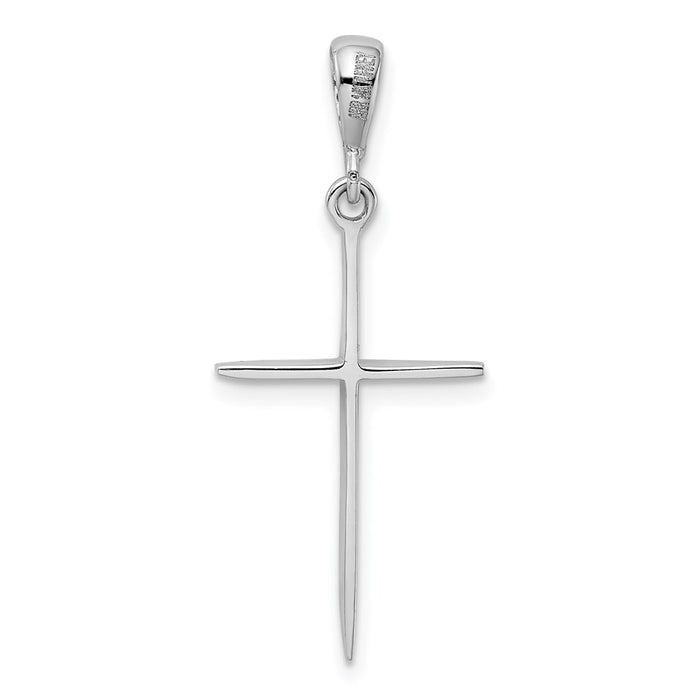 Million Charms 14K White Gold Themed Relgious Cross Pendant